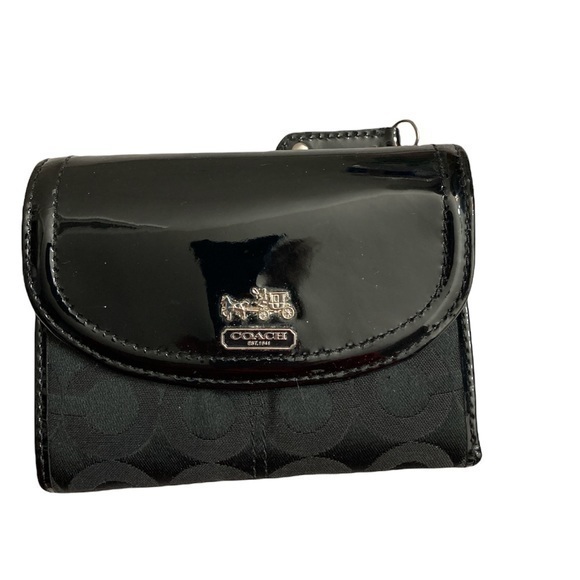 Coach Madison black patent leather sig op c wallet - Picture 1 of 11